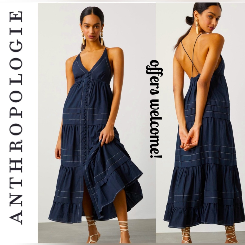 Maeve Deep V-Neck Maxi Dress